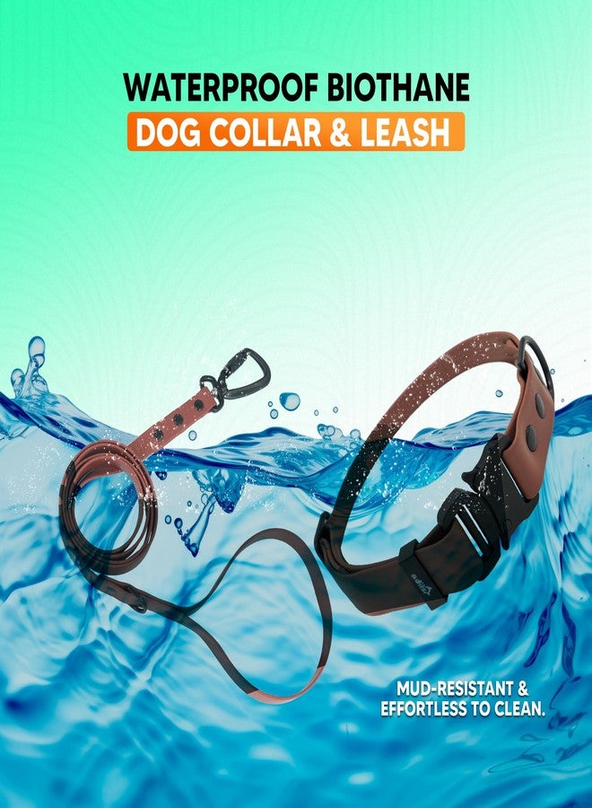 ADIL'S Adil’S Waterproof Leash and Collar Combo Set - Adjustable & Breathable Biothane Collar with Leash Suitable for Medium & Large Size Dogs (Lease 5Ft),Chestnut, M - Image 5